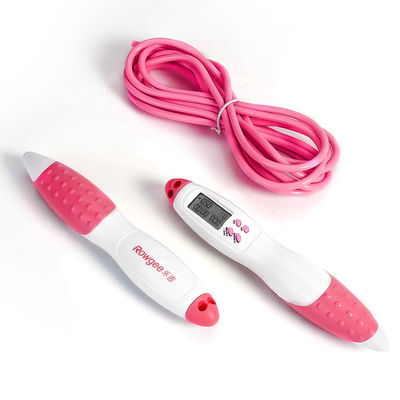 Corde de saut de fitness réglable 2,5 M Corde de saut rose pour l'exercice aérobique de haute et basse intensité JP-100