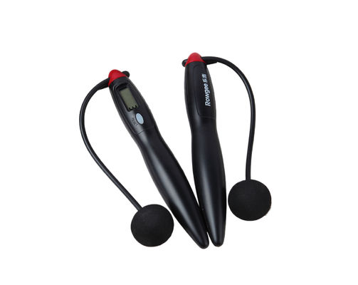 Corde de saut sans fil noire simple JS-310 avec 200 mm de longueur et compteur de boucle