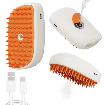 Brosse de massage à la vapeur pour animaux de compagnie avec conception ergonomique pour une manipulation confortable