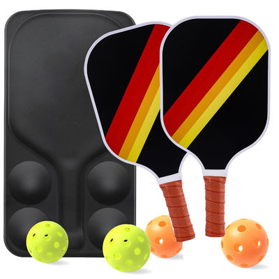 Ensemble complet de pickleball pour adultes avec 2 raquettes en fibre de verre, 4 balles d'extérieur et un étui de transport