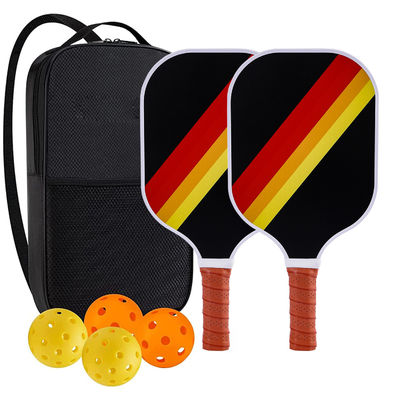 Ensemble complet de pickleball pour adultes avec 2 raquettes en fibre de verre, 4 balles d'extérieur et un étui de transport