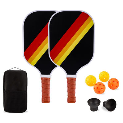 Ensemble complet de pickleball pour adultes avec 2 raquettes en fibre de verre, 4 balles d'extérieur et un étui de transport