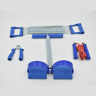 Ensemble de remise en forme multifonctionnelle avec bande de résistance de la pédale de pied à ressort, manche en bois, saut à la corde, renforcement de la poignée et entraînement musculaire