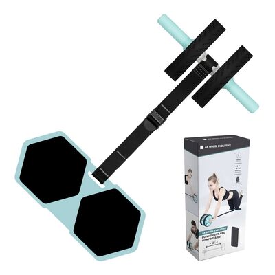 Ensemble de roue abdominale multifonctionnelle avec tapis de genou et bande de résistance pour l'entraînement des muscles centraux à domicile et l'entraînement complet du corps