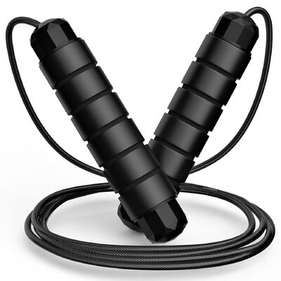 Logo personnalisé Fitness saut à la corde professionnel Avec 325g de poids et la couleur noire