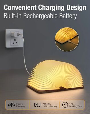 Lumière de nuit à LED mini Rechargeable Lumière de livre de lecture Lumière de livre pliable Lumière de nuit LED USB