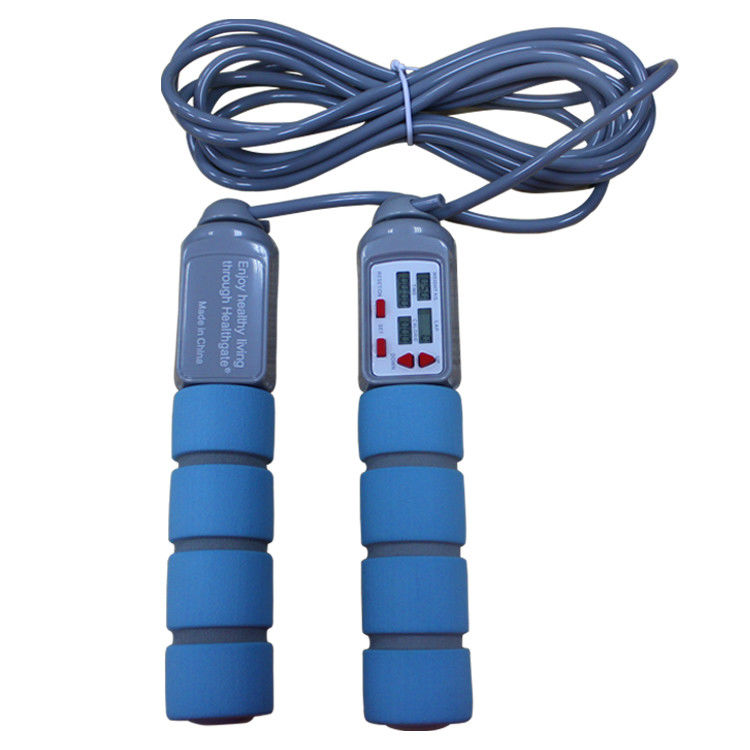 Corde de saut de fitness ABS Manche Perte de poids Corde de saut pour la maison Compteur de boucle de fitness jusqu'à 9999 OK-168 Bleu