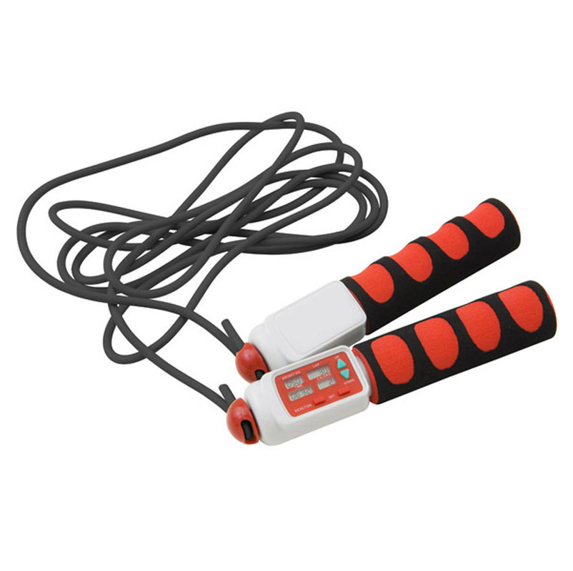 Corde à sauter numérique portable avec réglage du temps d'exercice et compteur de boucles pour un entraînement de fitness efficace
