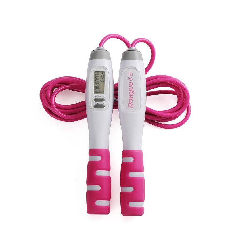 Corde de saut de fitness 2.8m Compte du tour Temps de réglage ASJ-01 Corde de saut de perte de graisse rose pour le commerce dans le gymnase à domicile