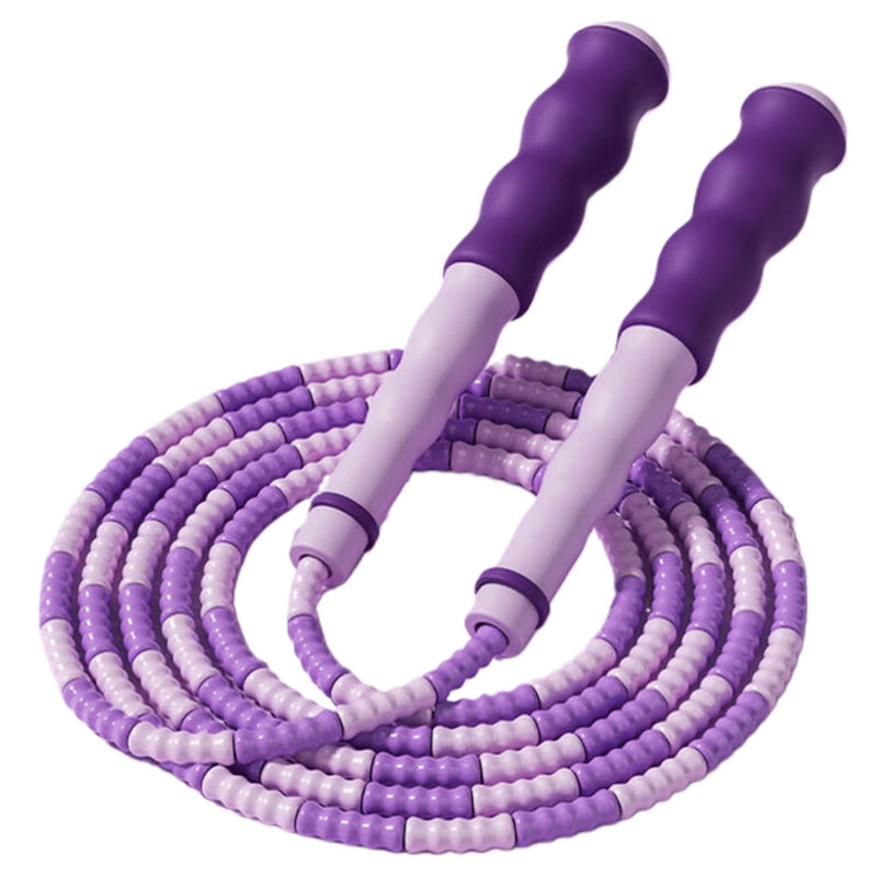Corde à sauter Corde en nylon à perles douces avec une longueur réglable et des poignées ondulées Conçues pour l'exercice modéré et la corde de saut de fitness pour enfants