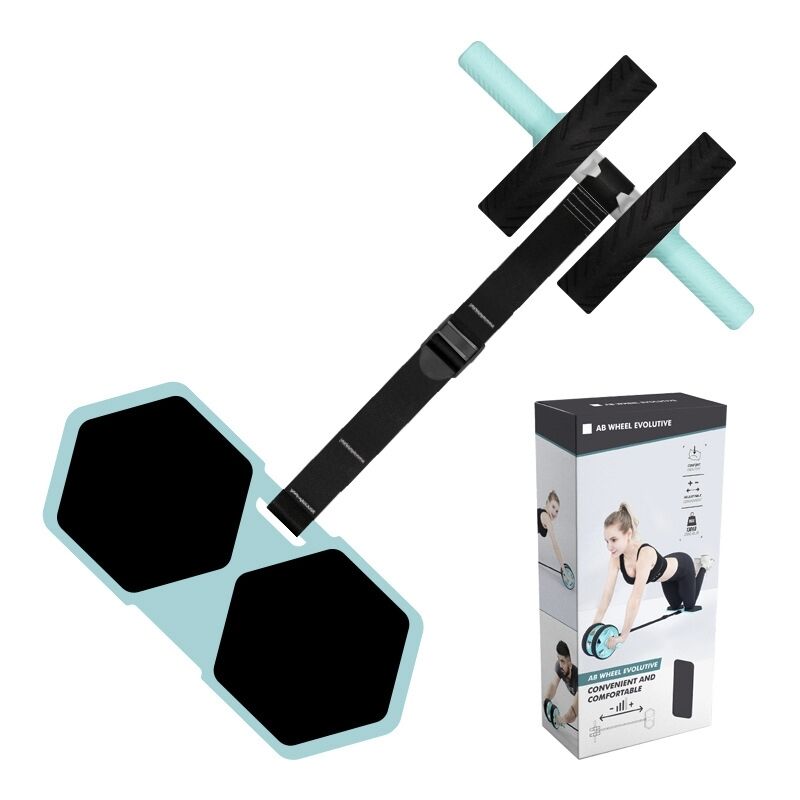 Ensemble de roue abdominale multifonctionnelle avec tapis de genou et bande de résistance pour l'entraînement des muscles centraux à domicile et l'entraînement complet du corps